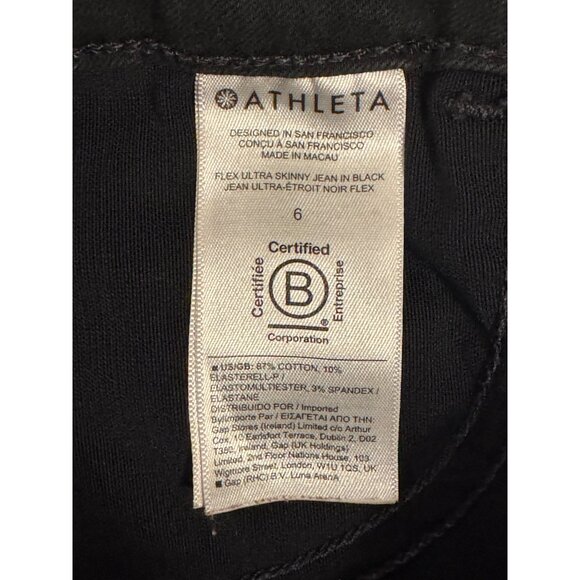 Athleta Flex Ultra Skinny Jeans Black Size 6 Soft Stretch Skulptek Denim Pockets - Picture 14 of 15